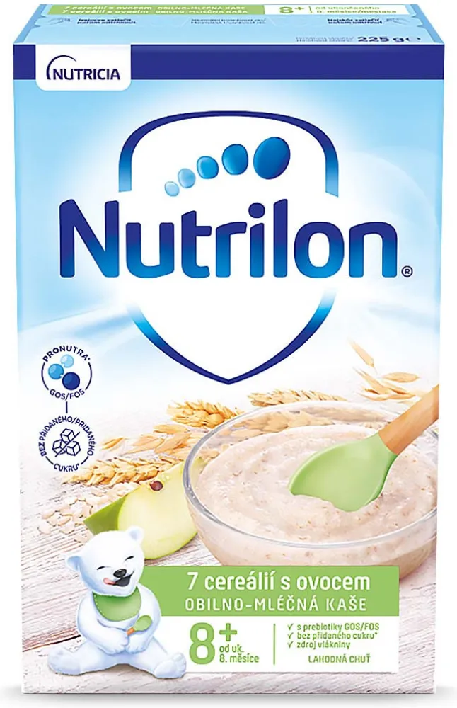 Nutrilon Obil.-ml.kaše 7cereálií s ovocem 225g 8m+