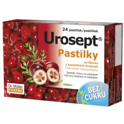 Urosept pastilky bez cukru 24ks Dr.Müller