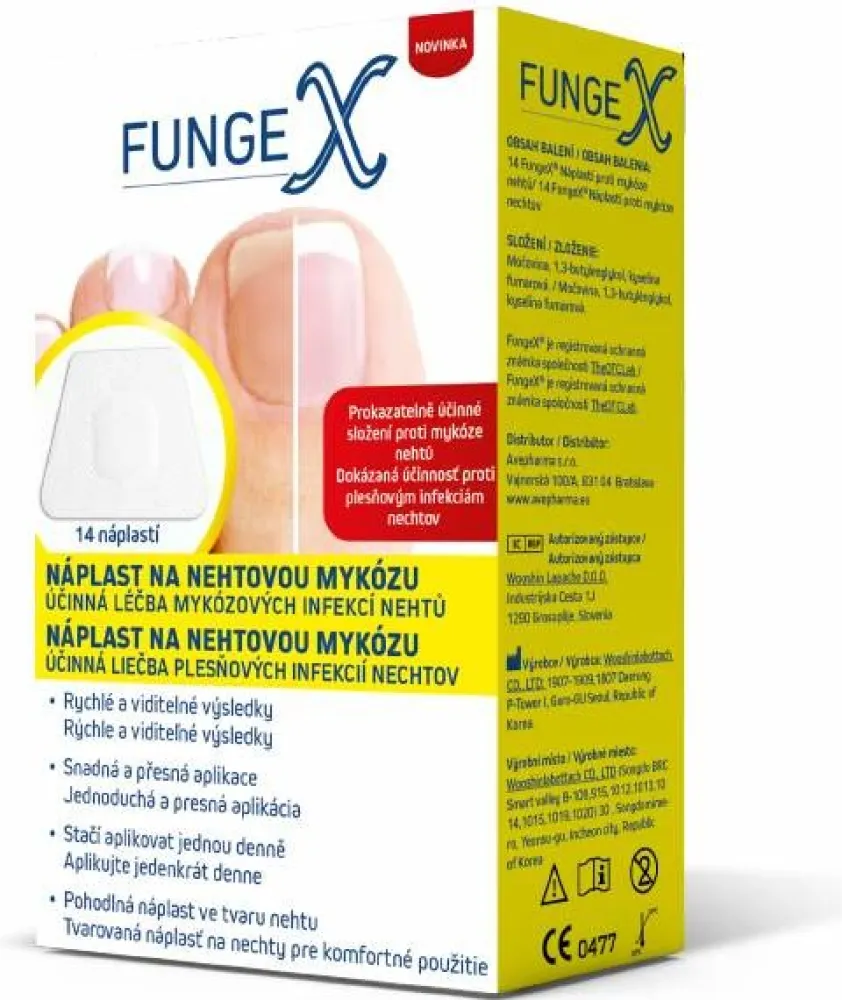 FungeX náplast na nehtovou mykózu 14ks