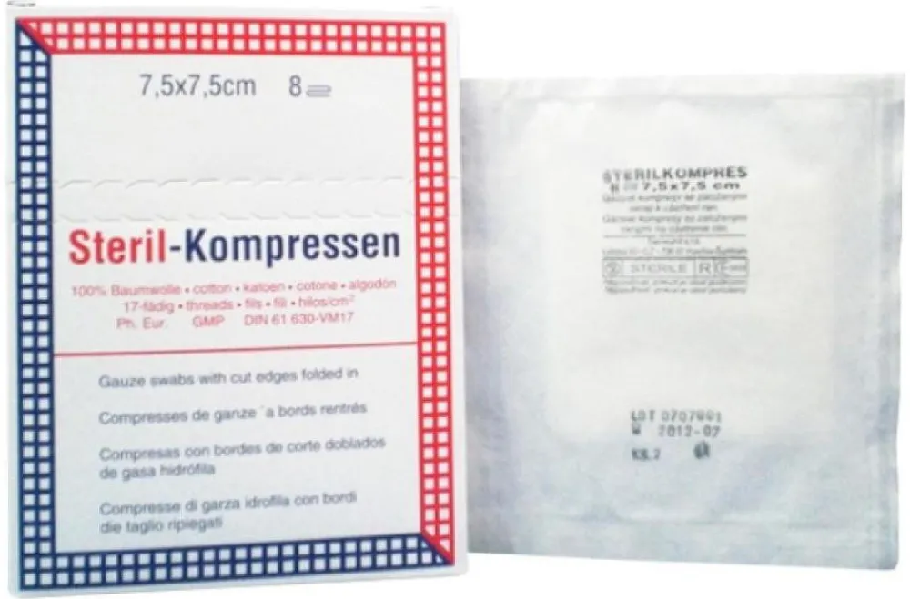 Gáza kompr.ster.7.5x7.5cm/25x2 8vrst.Steriwund