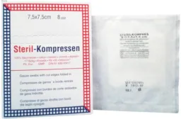 Gáza kompr.ster.7.5x7.5cm/25x2 8vrst.Steriwund