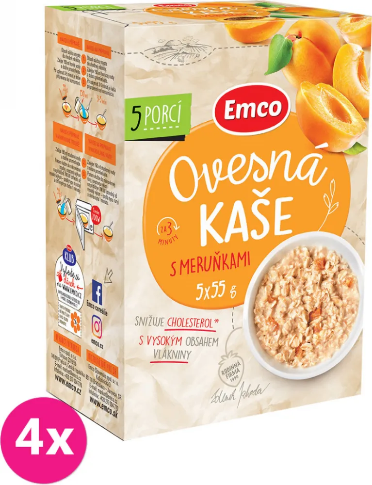 EMCO Ovesná kaše s meruňkami 5x55g