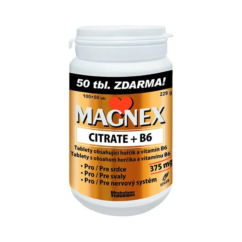 Magnex citrate 375mg+B6 tbl.100+50