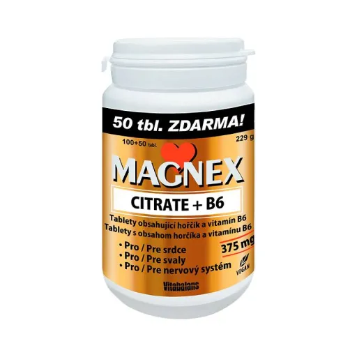 Magnex citrate 375mg+B6 tbl.100+50