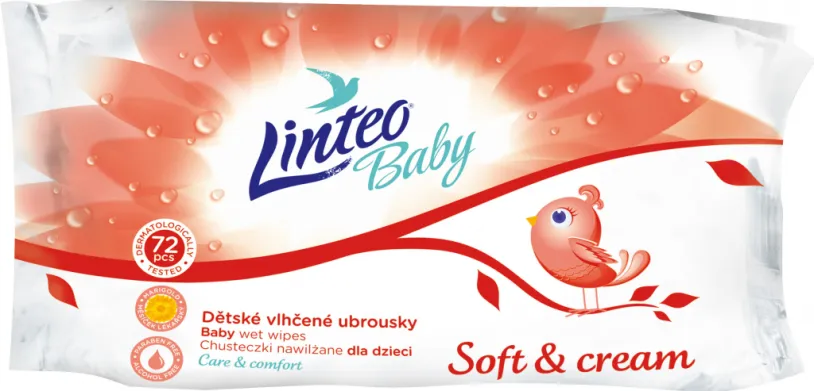 Vlhčené ubrousky LINTEO BABY s měsíčkem lék.72ks