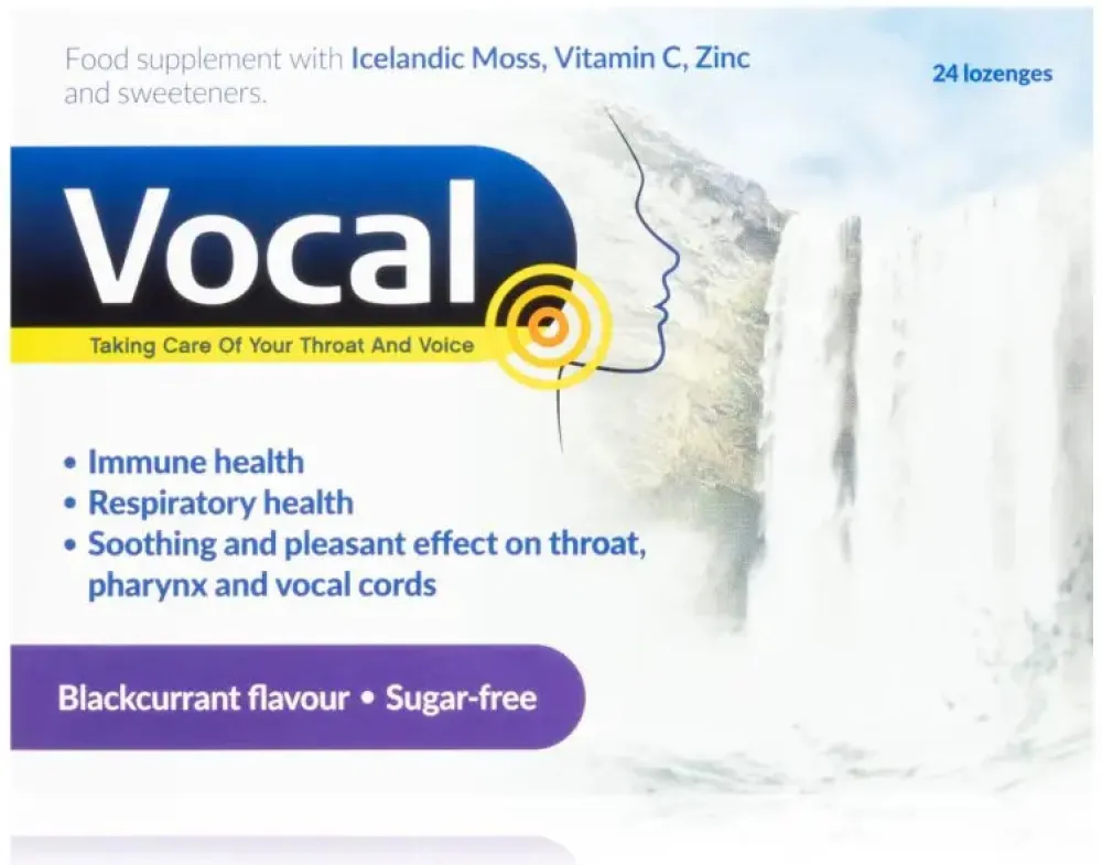 Vocal Pastilky bez cukru s příchutí Černý ryb.24ks