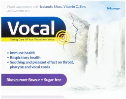 Vocal Pastilky bez cukru s příchutí Černý ryb.24ks