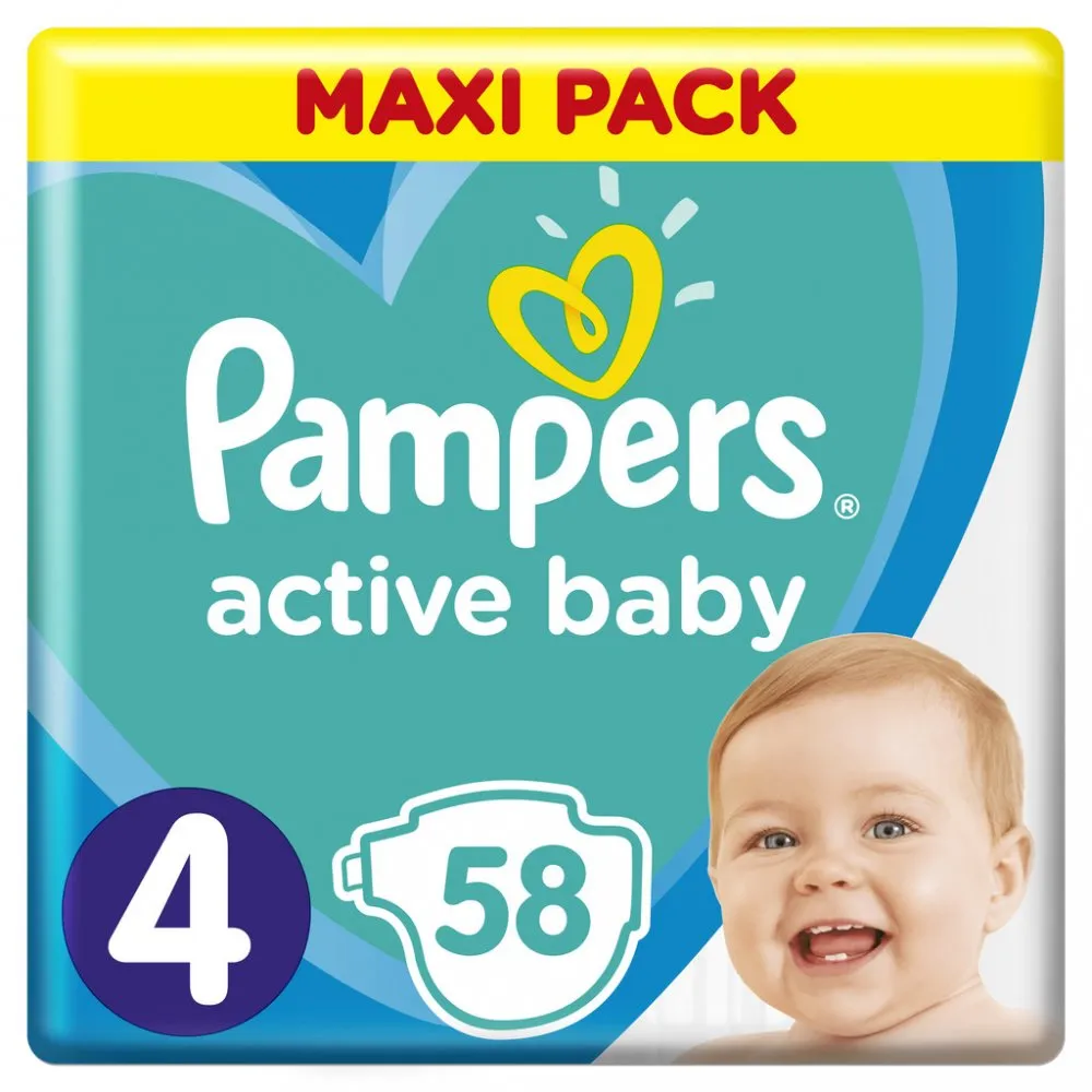 Pampers Active Baby 4 plenk.kalhotky 9-14kg 58ks