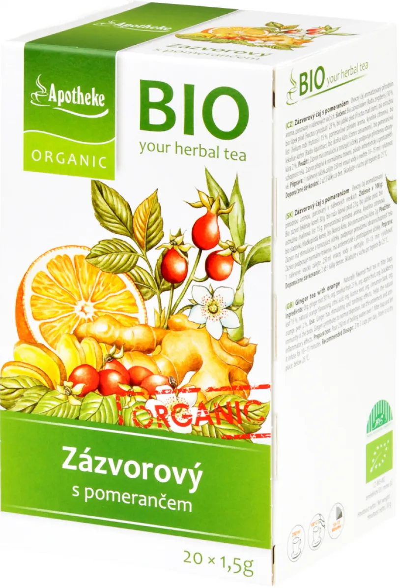 Apotheke BIO Zázvorový s pomerančem čaj 20x1.5g