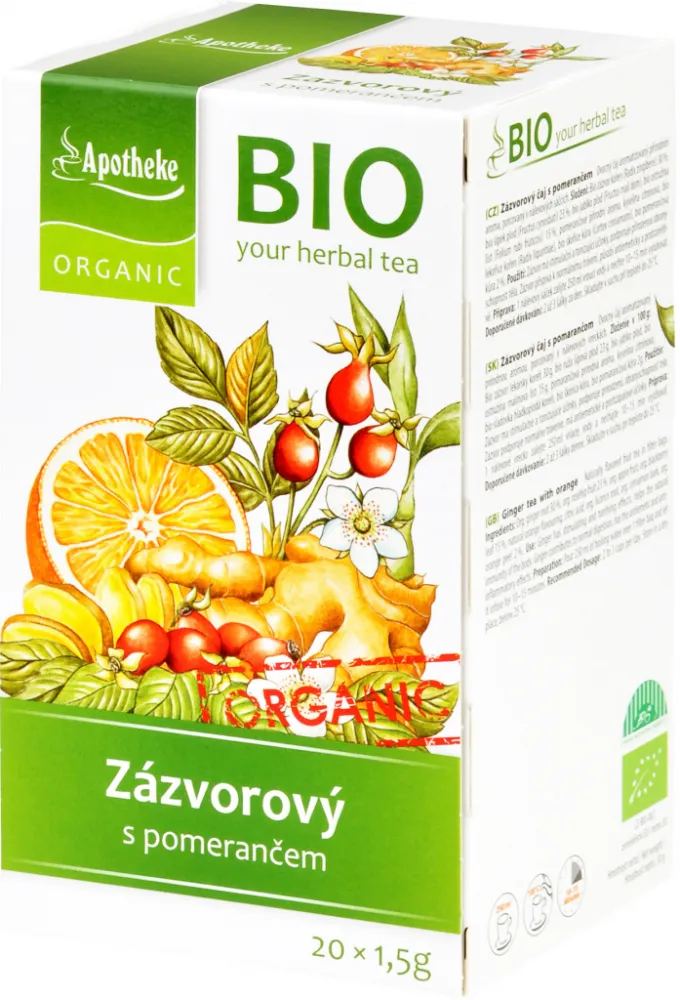 Apotheke BIO Zázvorový s pomerančem čaj 20x1.5g