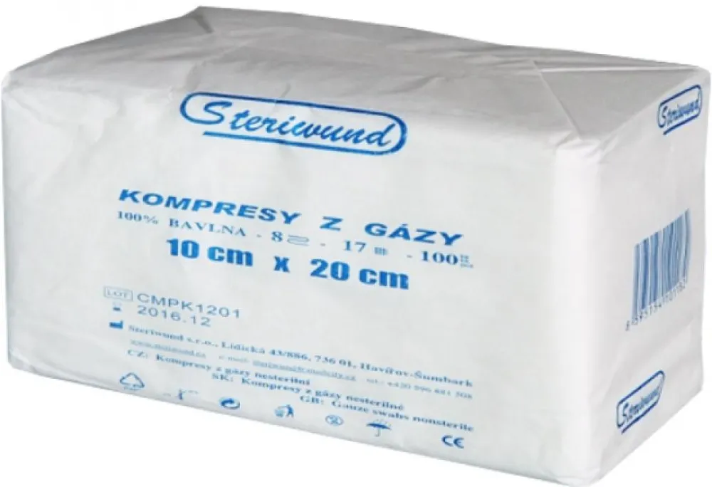 Gáza kompr.nester.10x20cm/100ks 8vrst.Steriwund