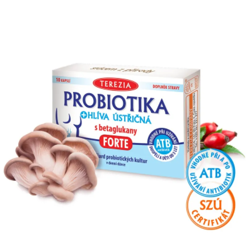 TEREZIA Probiotika + hlíva ústřičná s betaglukany FORTE 10 kapslí
