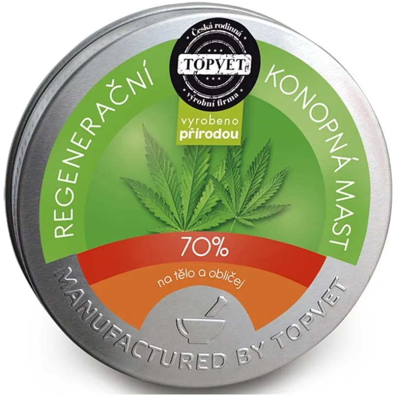 TOPVET Regenerační konopná mast 70% 100ml