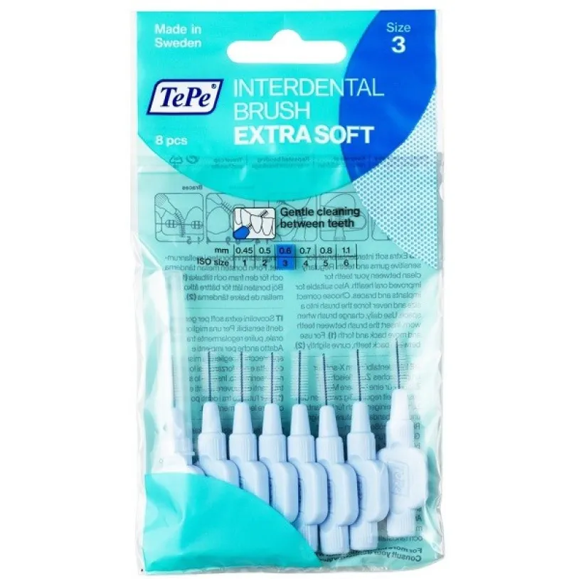 TePe meziz.kart.ExtraSoft size 3 Modré 8ks 122245