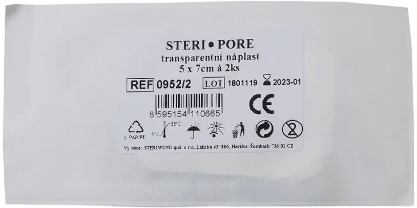 Rychloobvaz STERI*PORE 5x7cm/2ks Steriwund