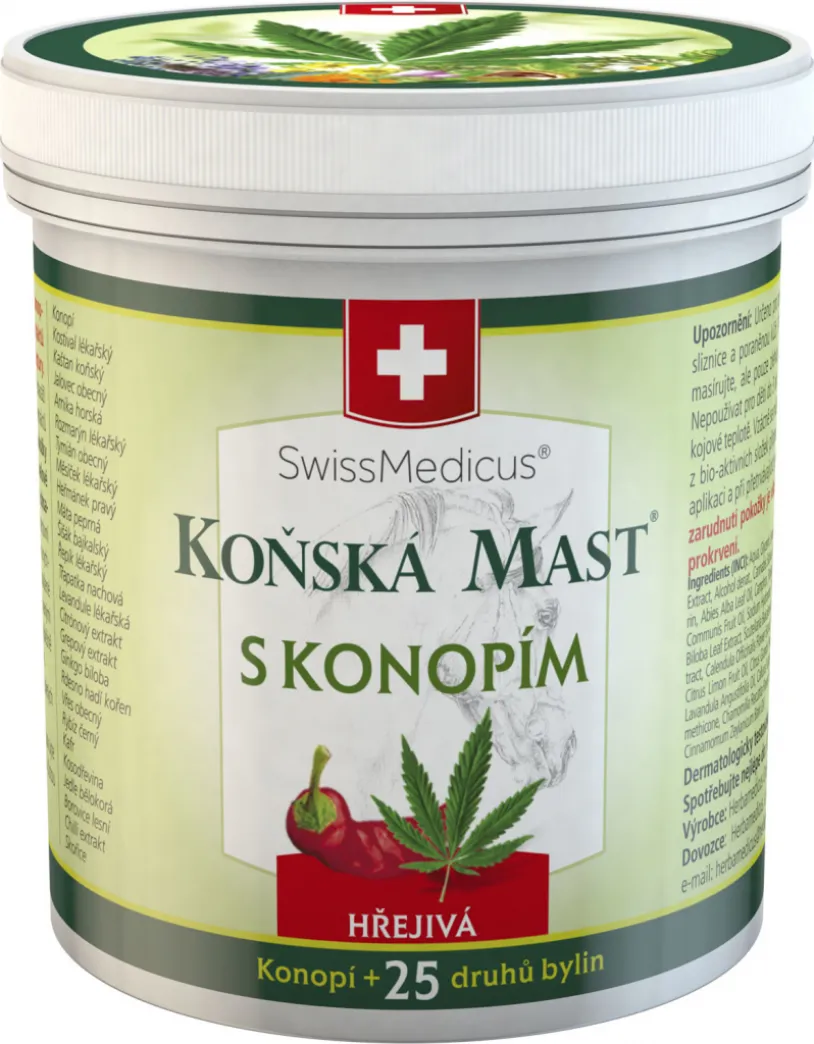 Herbamedicus Koňská mast s konopím hřejivá 250ml