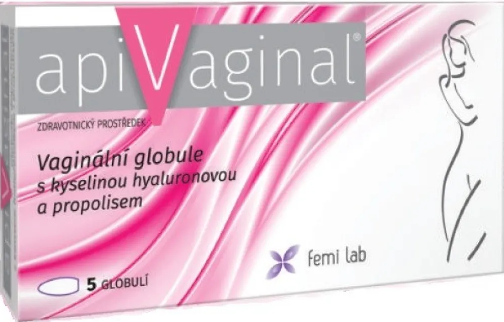 Apivaginal Vag.globule s kys.hyaluron.a propol.5ks