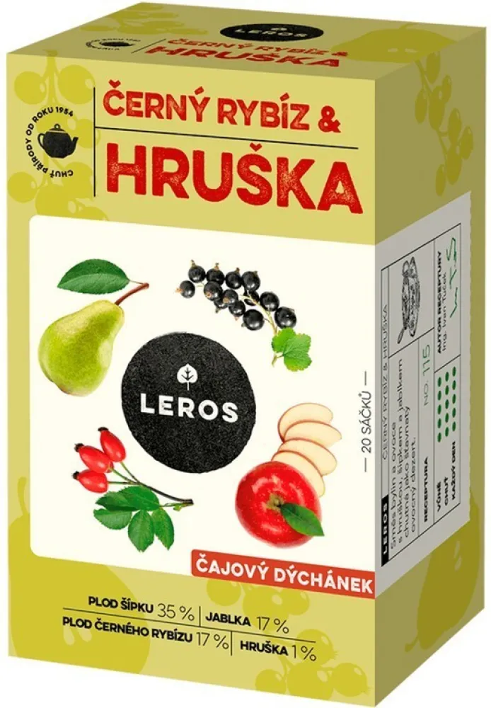 LEROS Čajový dýchánek černý rybíz&hruška 20x2.5g