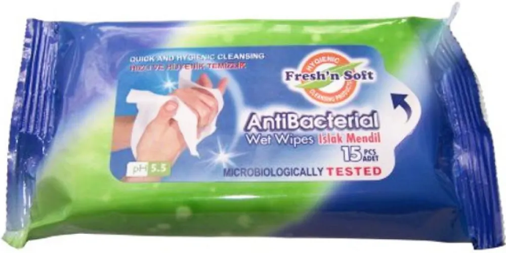 Ubrousky vlhčené antibakteriální na ruce 15ks